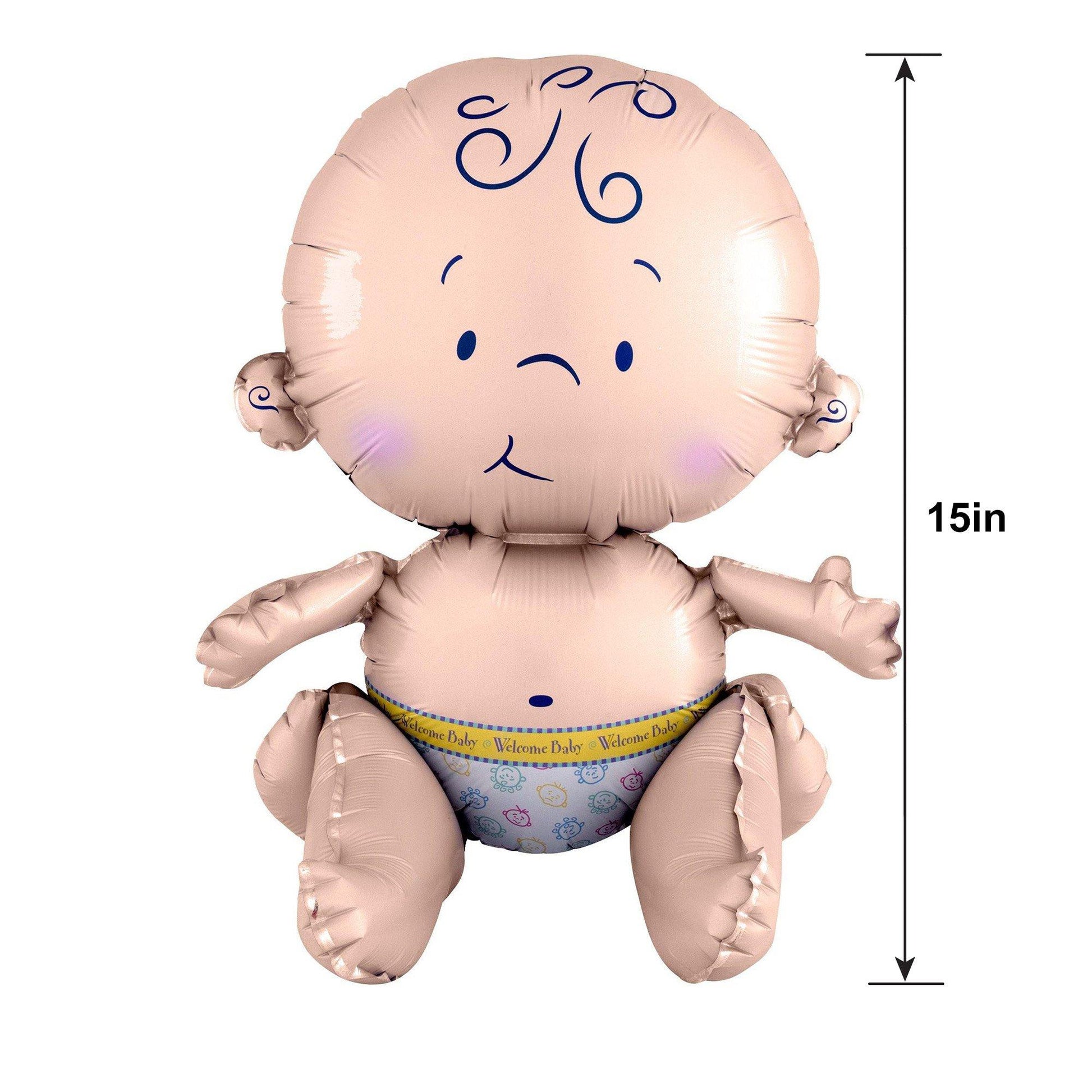 Air-Filled Sitting Welcome Baby Balloon,15in, Assorted Colors