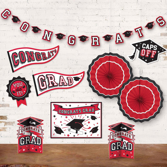 Congrats Grad Room Decorating Kit, 10pc, Assorted Colors