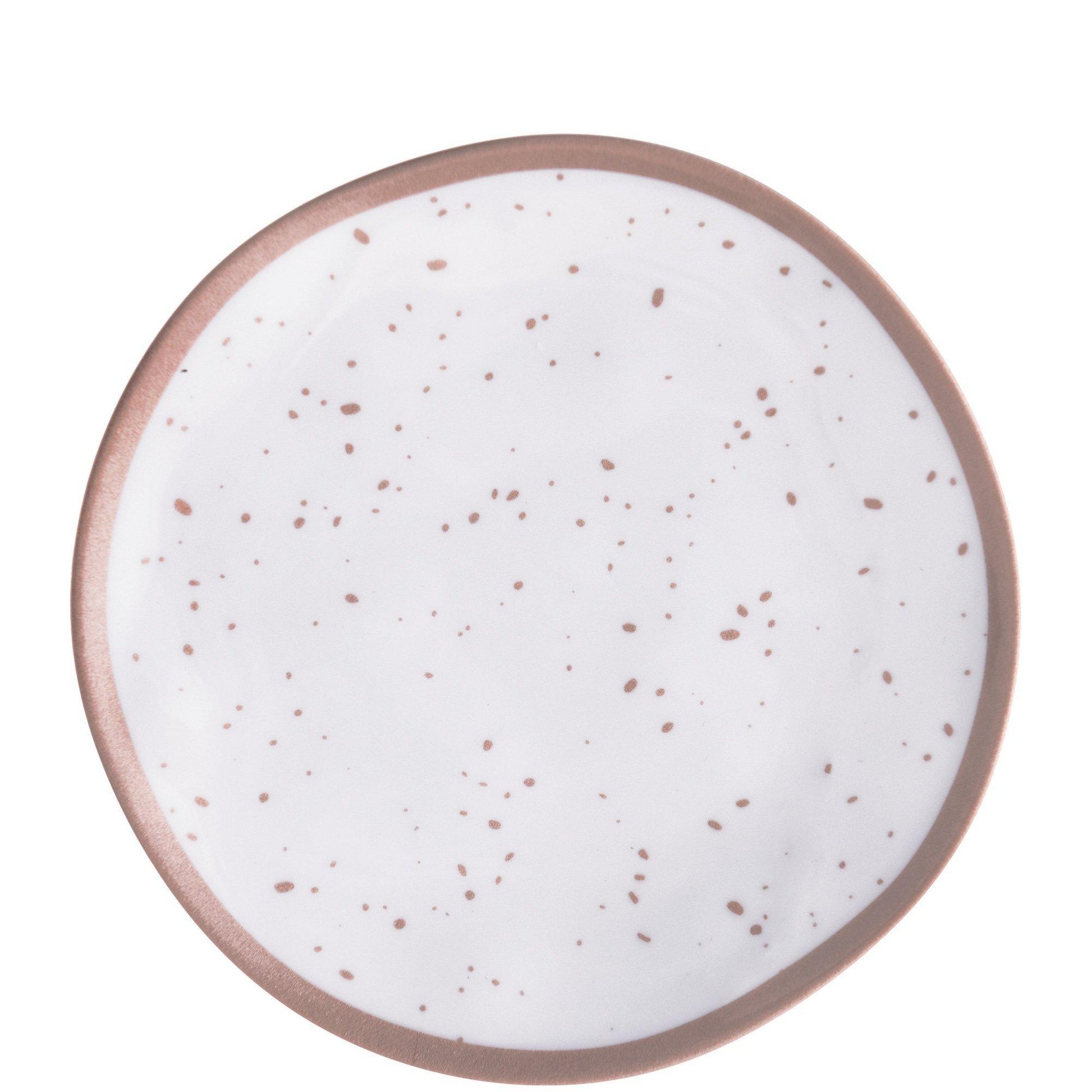 White With Speckles Melamine Dessert Plate, 8.3in, Assorted Colors