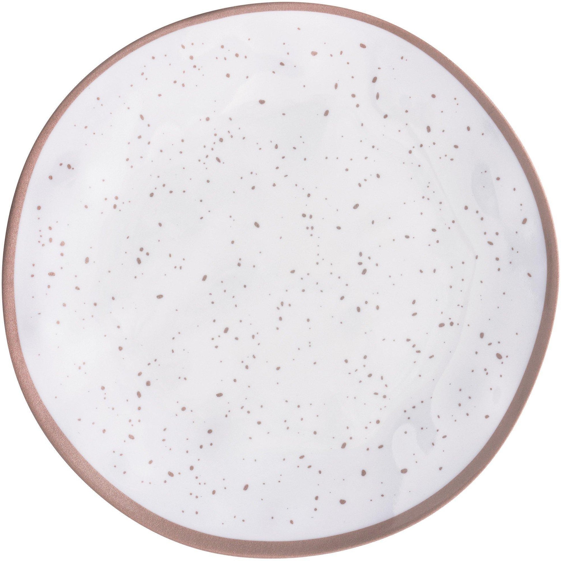 White With Speckles Melamine Dinner Plate, 10.5in, Assorted Colors