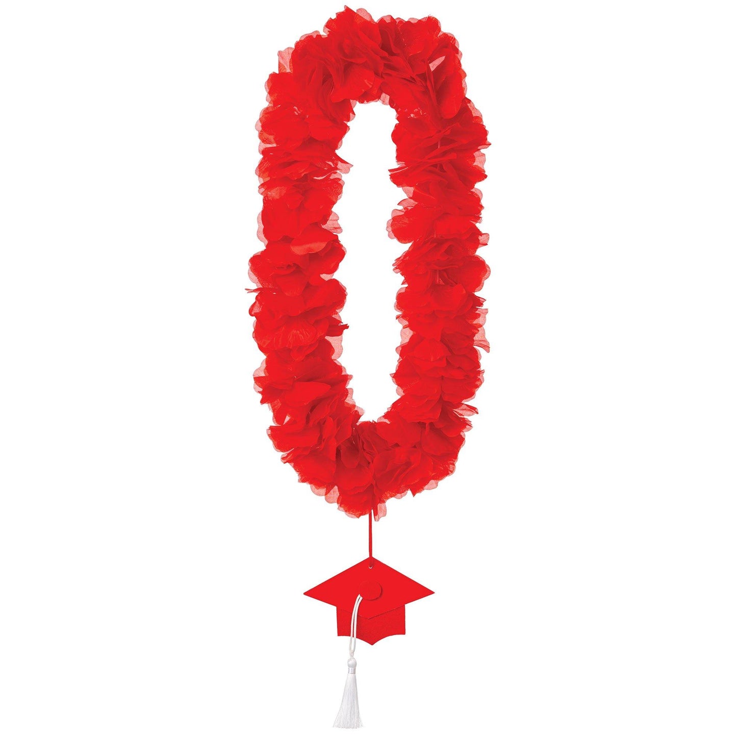 variant-Red Fabric Lei with Graduation Cap Pendant, 20in-953649