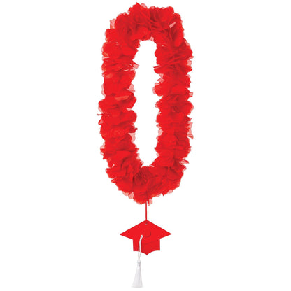 Fabric Lei with Graduation Cap Pendant, 20in, Assorted Colors
