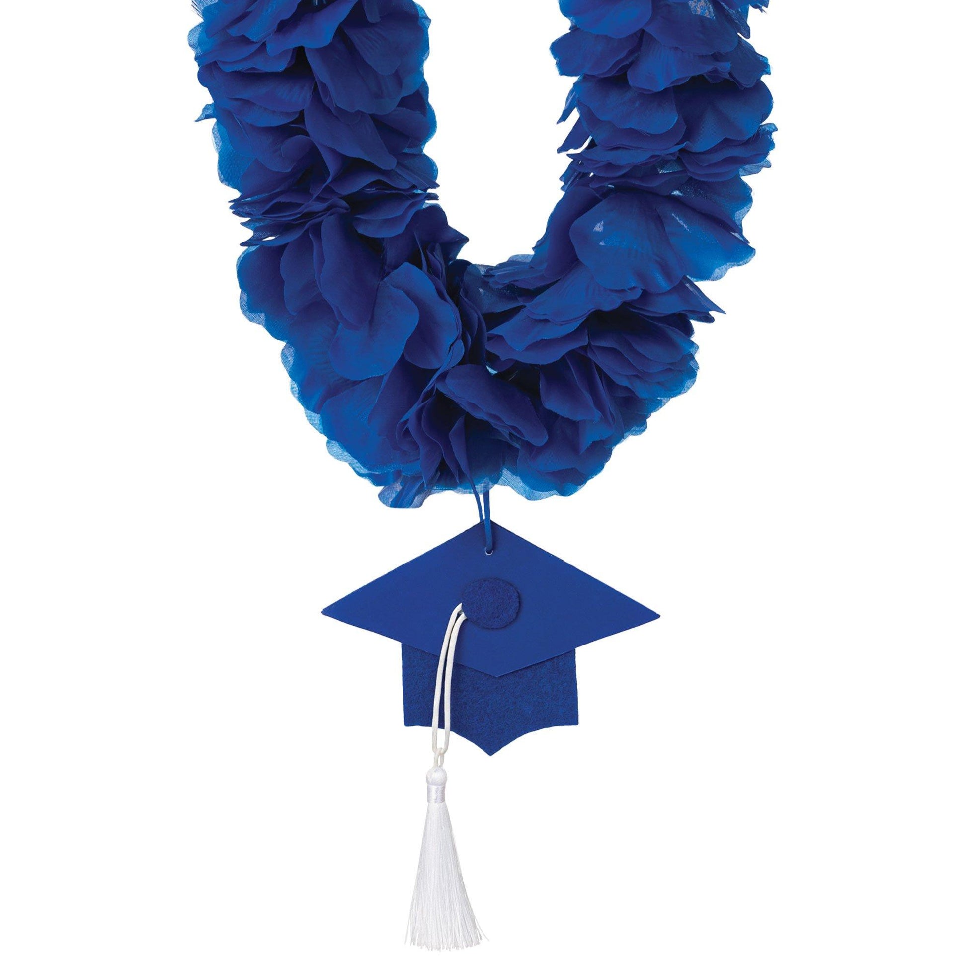 Fabric Lei with Graduation Cap Pendant, 20in, Assorted Colors
