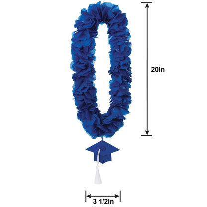 Fabric Lei with Graduation Cap Pendant, 20in, Assorted Colors