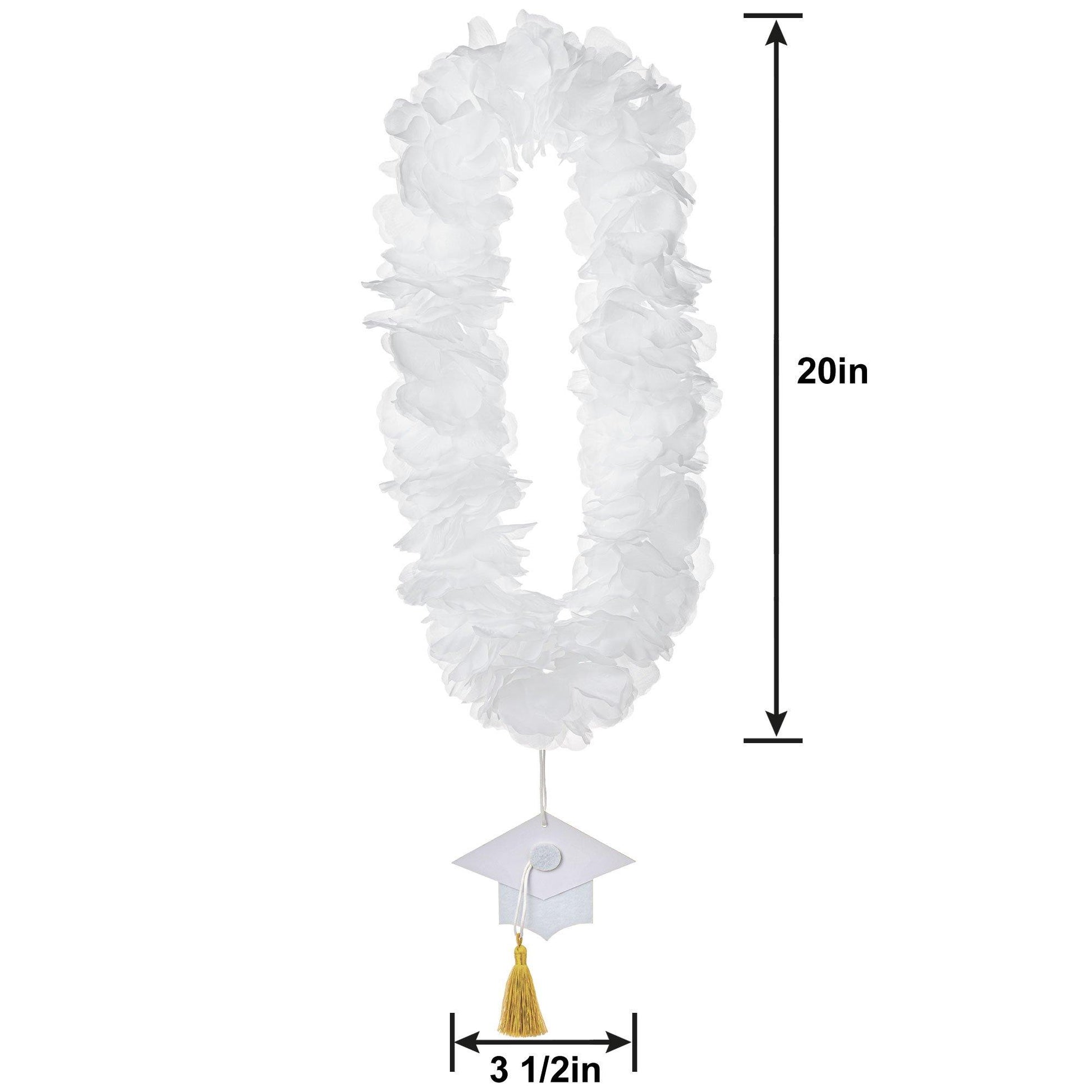 Fabric Lei with Graduation Cap Pendant, 20in, Assorted Colors