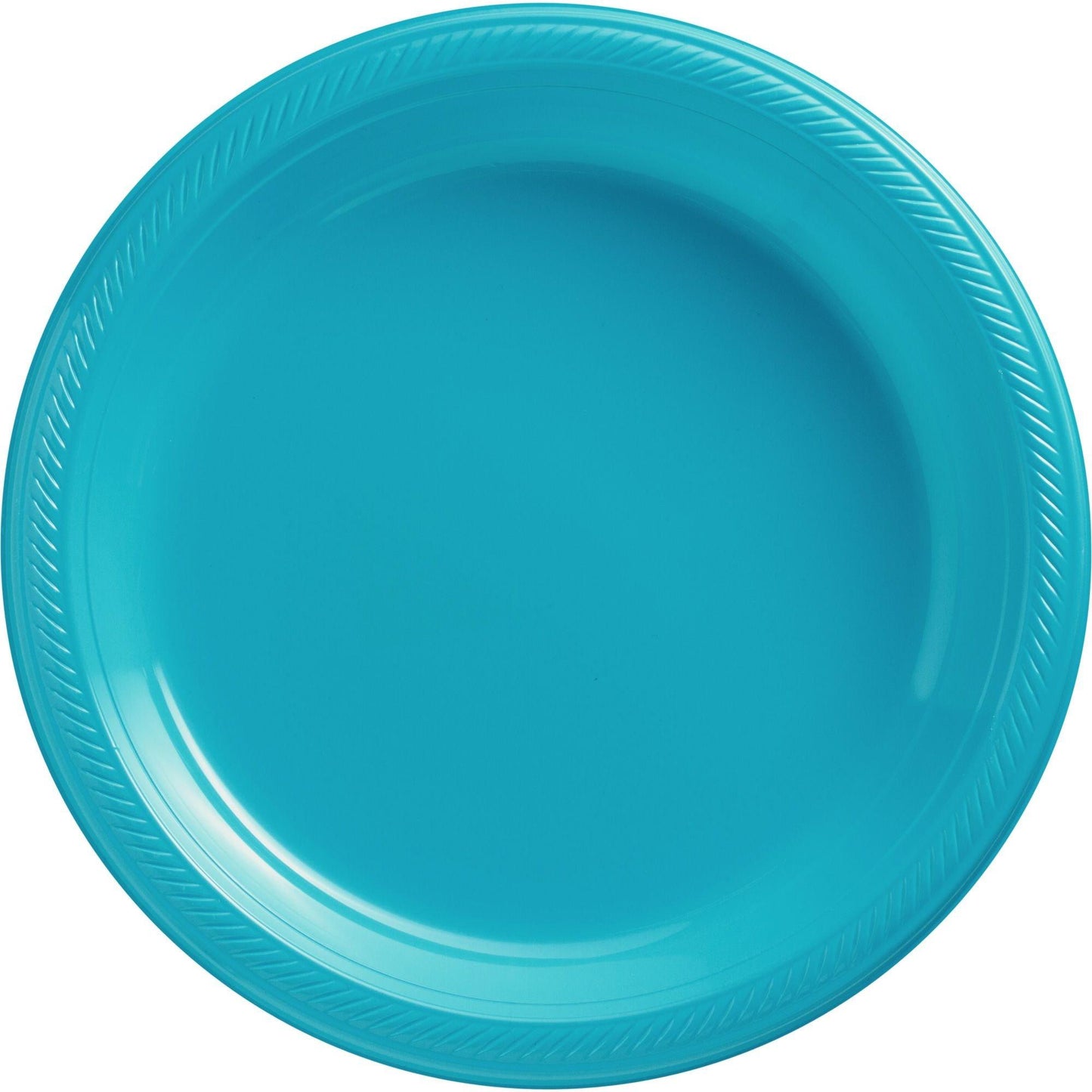 variant-Caribbean Blue Plastic Dinner Plates, 10.25in, 50ct-345891
