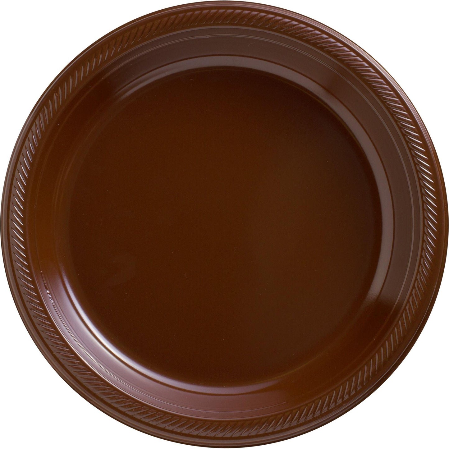 variant-Chocolate Brown Plastic Dinner Plates, 10.25in, 50ct-430244