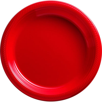 Plastic Dinner Plates, 10.25in, Assorted Colors, Multiple Counts