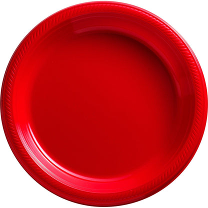 Plastic Dinner Plates, 10.25in, Assorted Colors, Multiple Counts