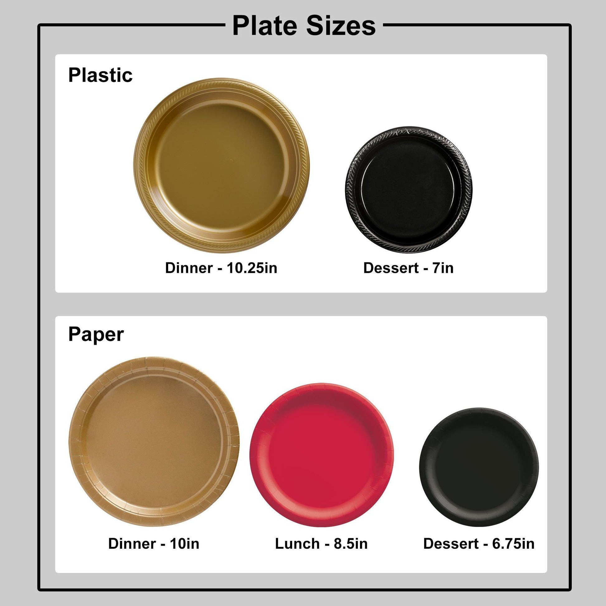 Plastic Dinner Plates, 10.25in, Assorted Colors, Multiple Counts