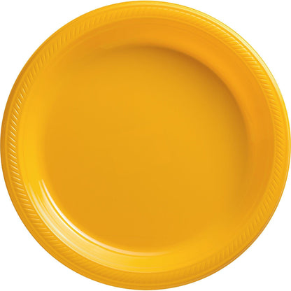 Plastic Dinner Plates, 10.25in, Assorted Colors, Multiple Counts