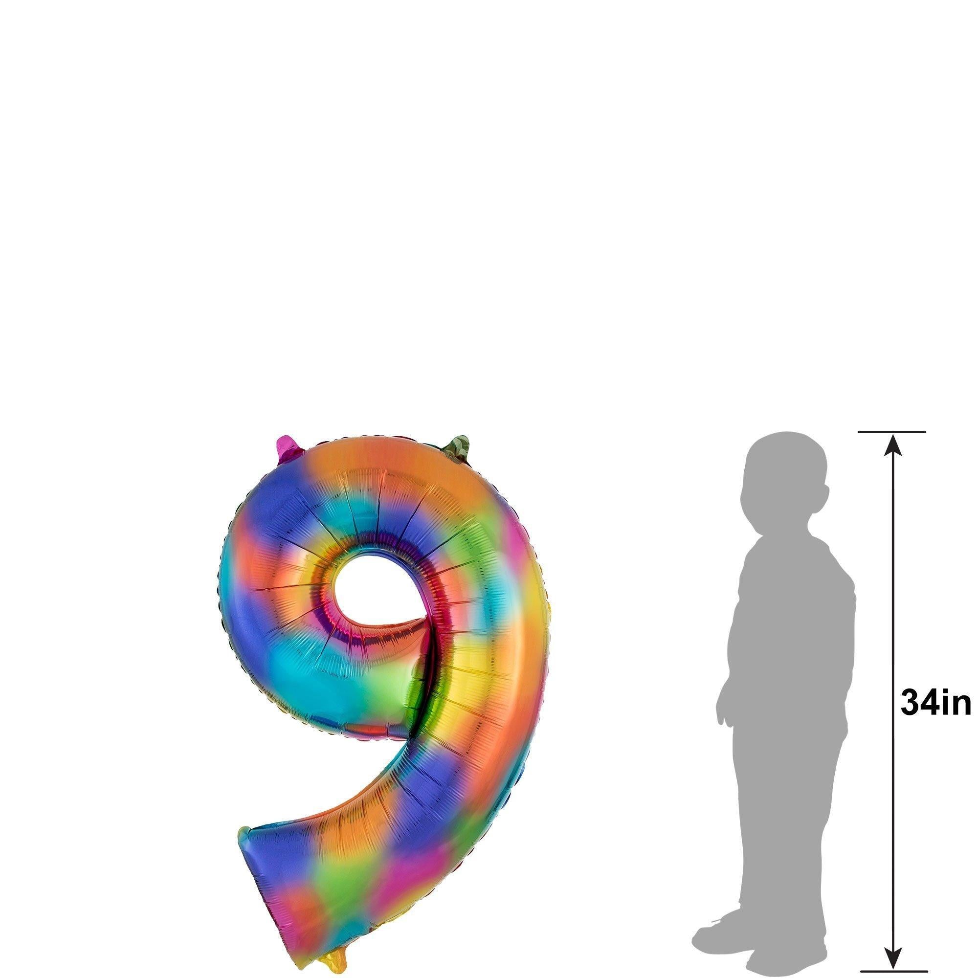 34in Number (0-9) Balloon, Assorted Colors - Back to School