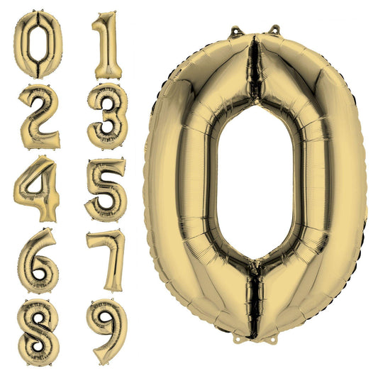 34in Number (0-9) Balloon, Assorted Colors