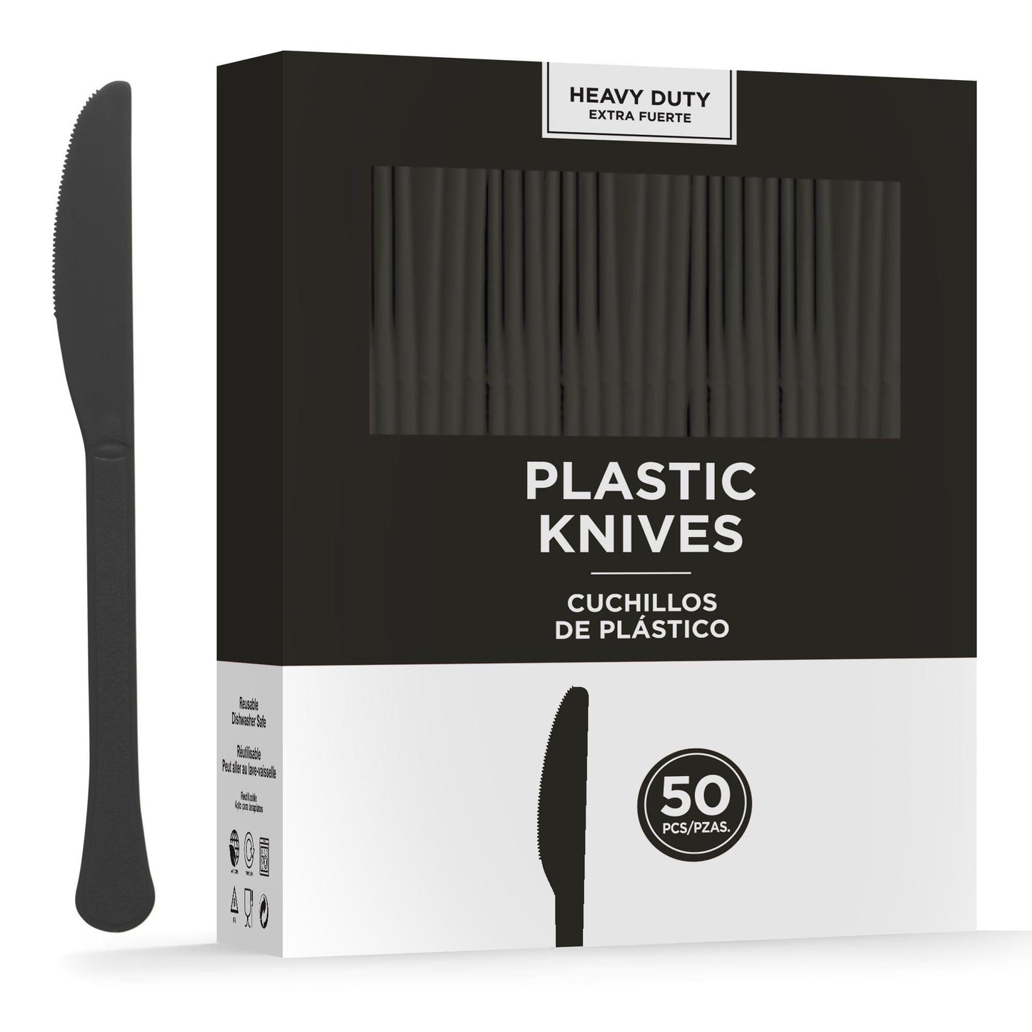 variant-Black Heavy-Duty Plastic Knives, 50ct-919785