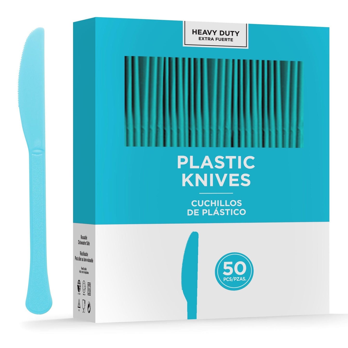 variant-Caribbean Blue Heavy-Duty Plastic Knives, 50ct-919795
