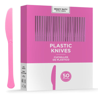 Premium Plastic Knives, Assorted Colors, Multiple Counts