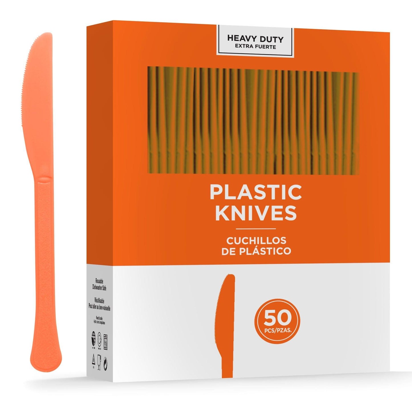 variant-Orange Heavy-Duty Plastic Knives, 50ct-919782