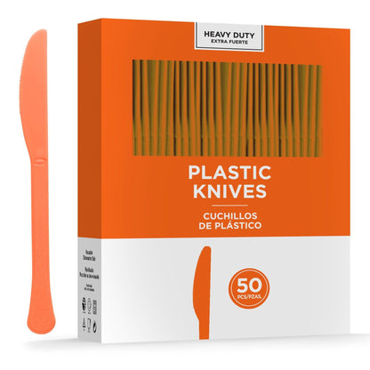 Premium Plastic Knives, Assorted Colors, Multiple Counts