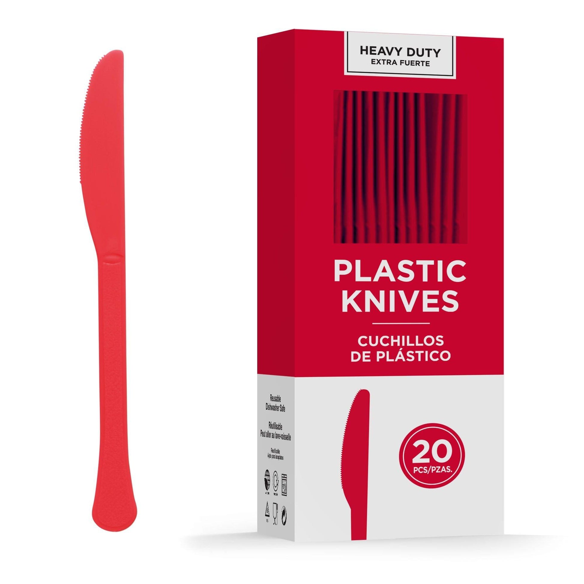Premium Plastic Knives, Assorted Colors, Multiple Counts