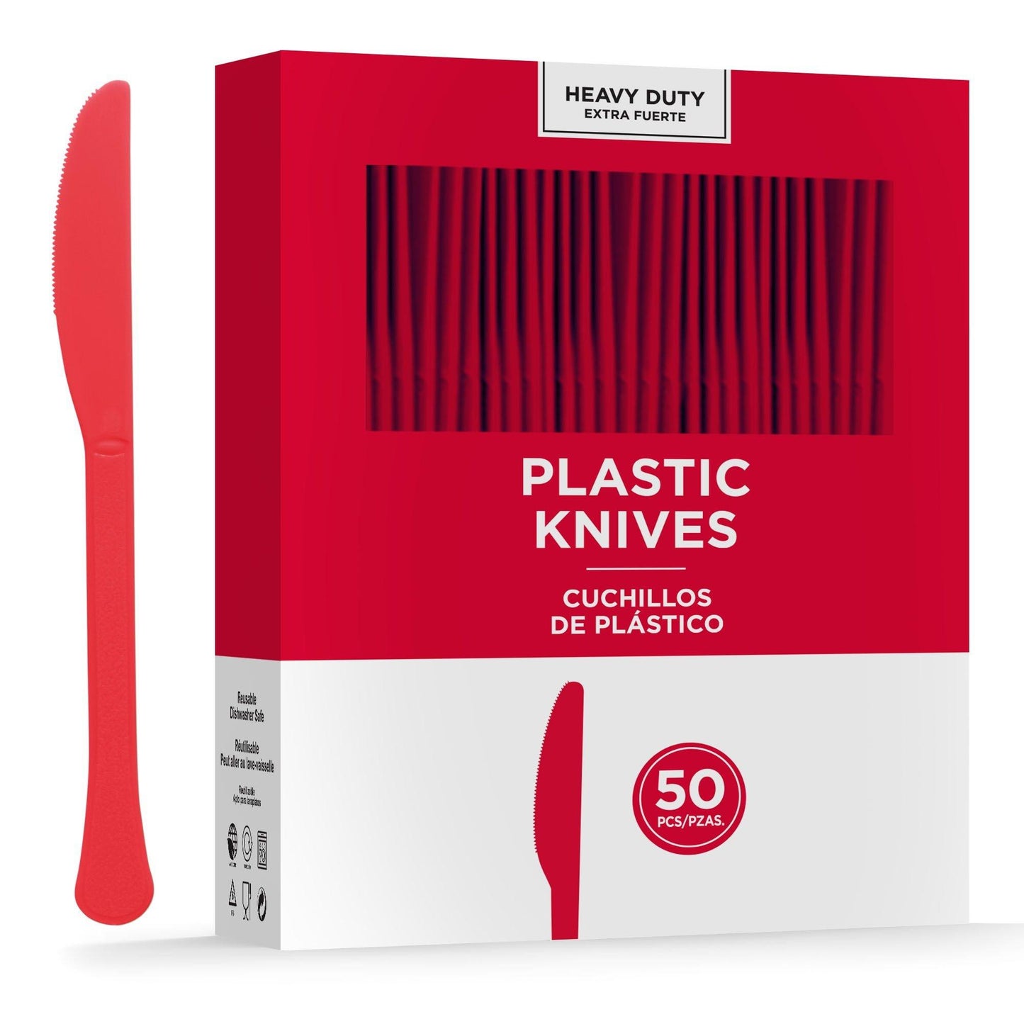 variant-Red Heavy-Duty Plastic Knives, 50ct-919793