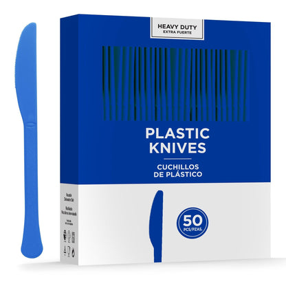 Premium Plastic Knives, Assorted Colors, Multiple Counts