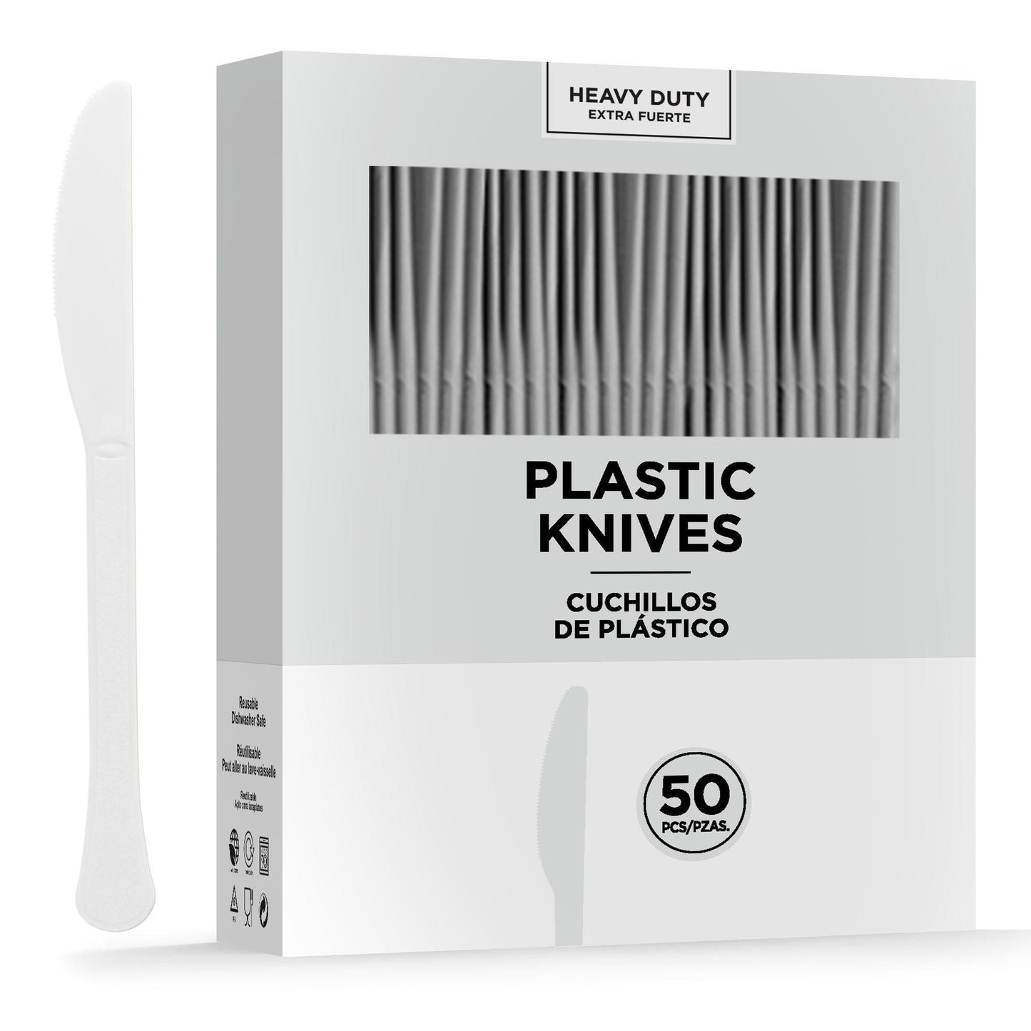 variant-White Heavy-Duty Plastic Knives, 50ct-919783