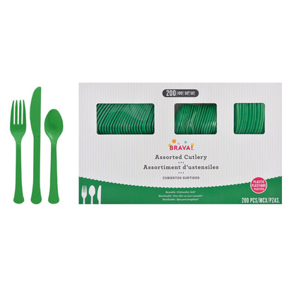 Plastic Cutlery Set, Assorted Colors, Multiple Guest Counts