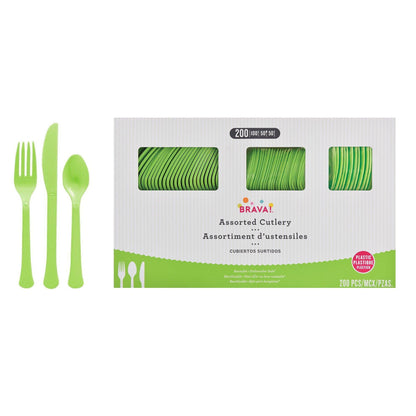 Plastic Cutlery Set, Assorted Colors, Multiple Guest Counts