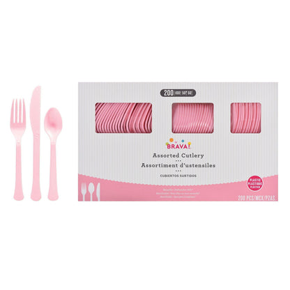 Plastic Cutlery Set, Assorted Colors, Multiple Guest Counts