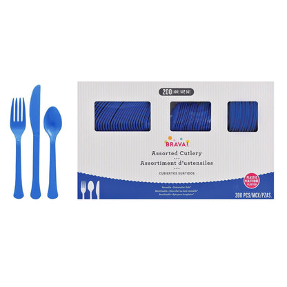Plastic Cutlery Set, Assorted Colors, Multiple Guest Counts