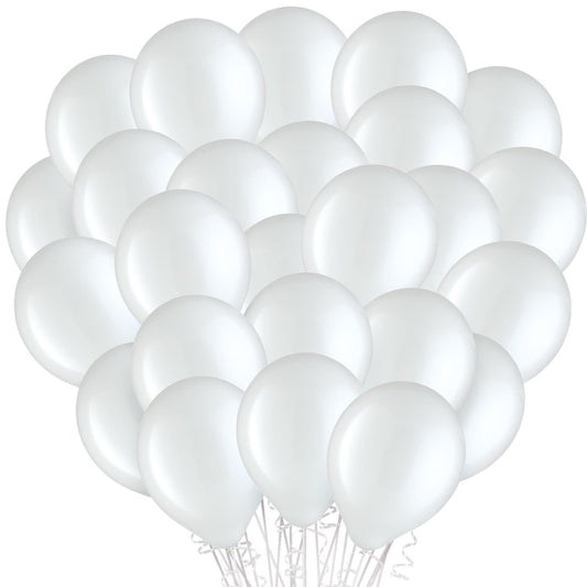 White Latex Balloons, 11in, 100ct