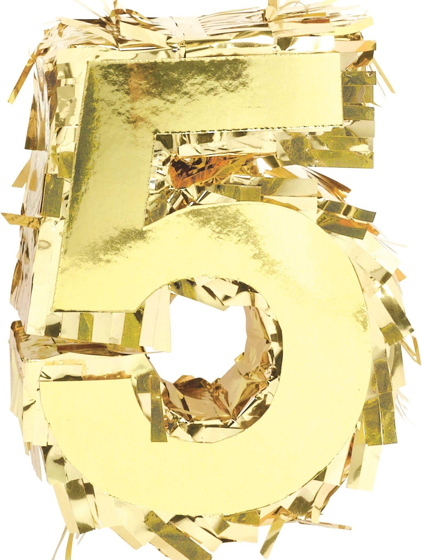 variant-Mini Metallic Gold Number 5 Pinata Decoration-779608