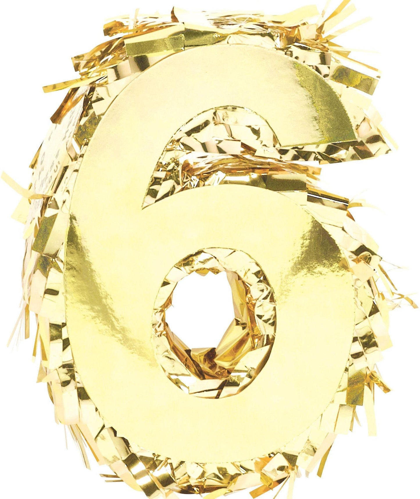 variant-Mini Metallic Gold Number 6 Pinata Decoration-779609