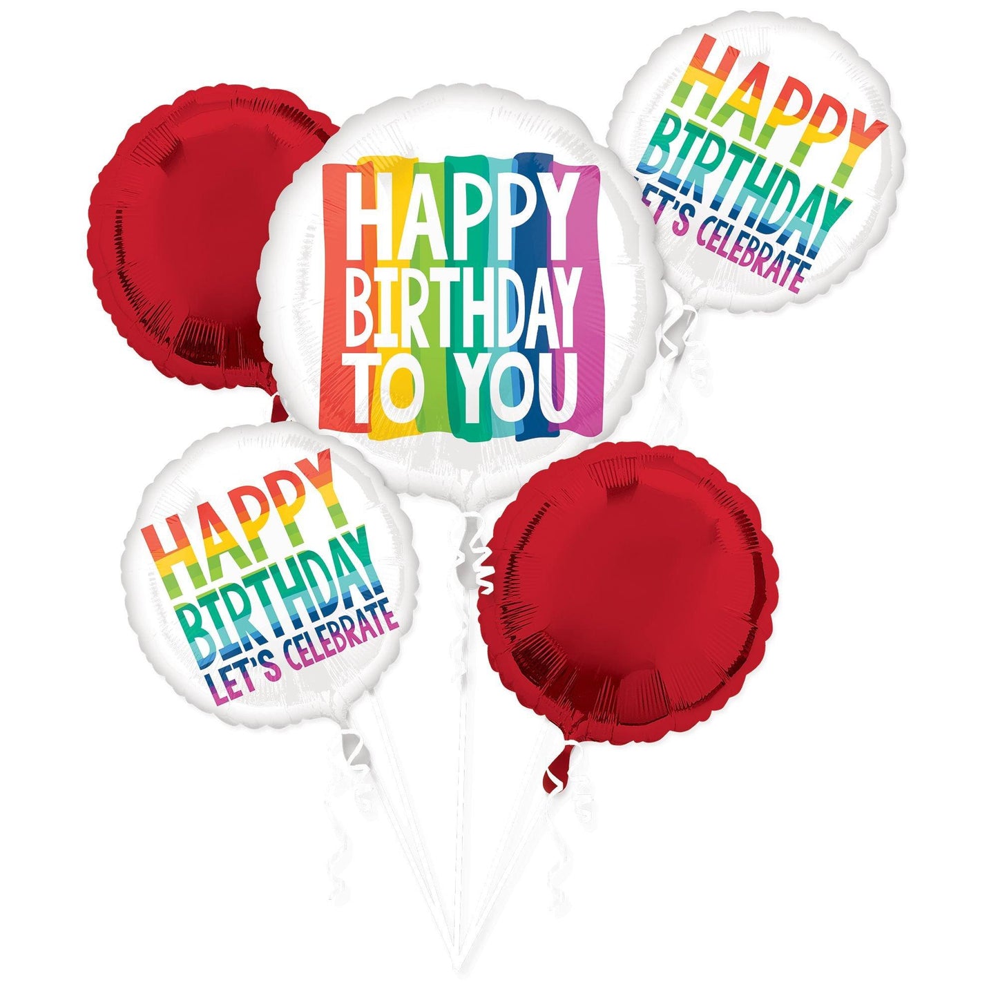 master-Rainbow Wish Birthday Foil Balloon Bouquet-N863807