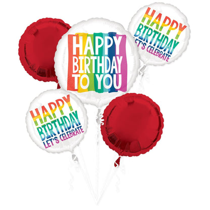 Rainbow Wish Birthday Foil Balloon Bouquet, Assorted Options