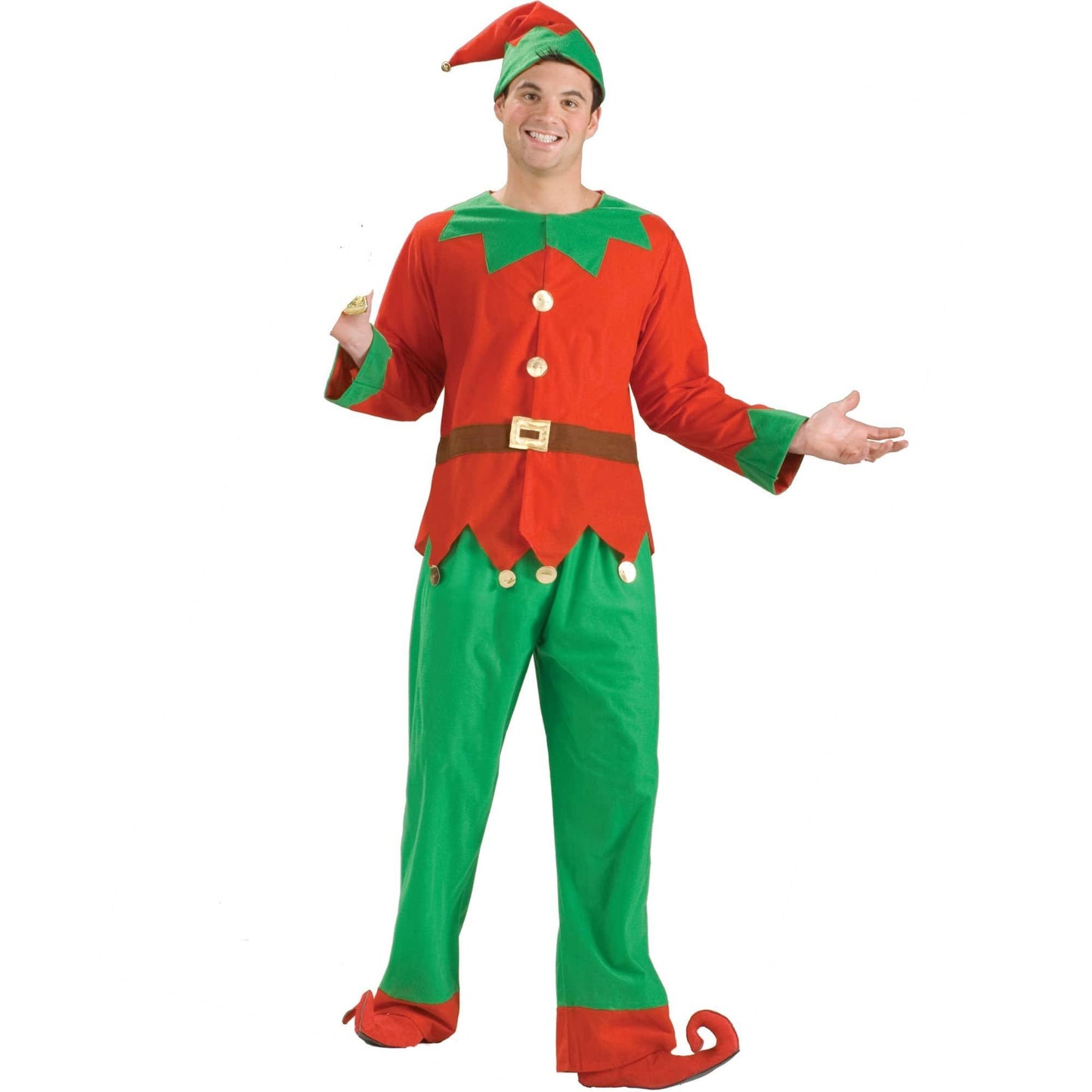 master-Men's Red and Green Holiday Helper Elf Costume-P1018012