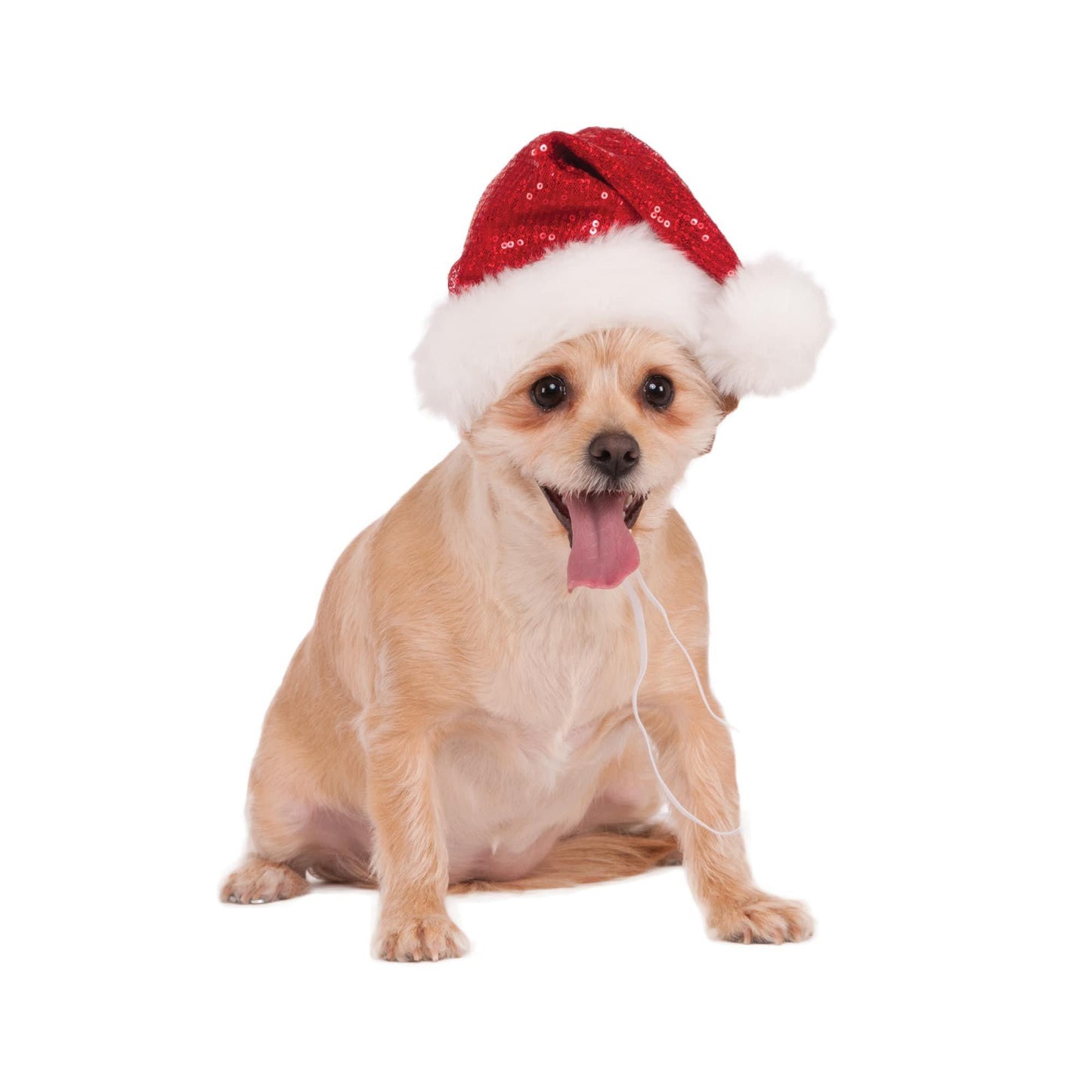 master-Red Sequin Pet Santa Hat-P1018131
