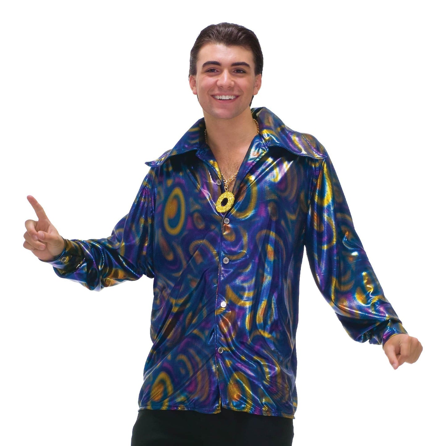 master-Men's 70s Disco Dynamite Dude Costume Shirt-P278942