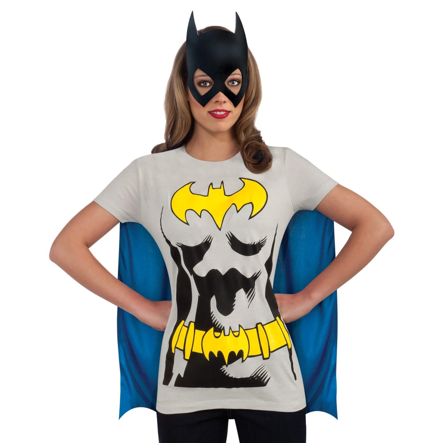 master-Women's DC Comics Batgirl T-Shirt, Cape and Mask Set-P464513