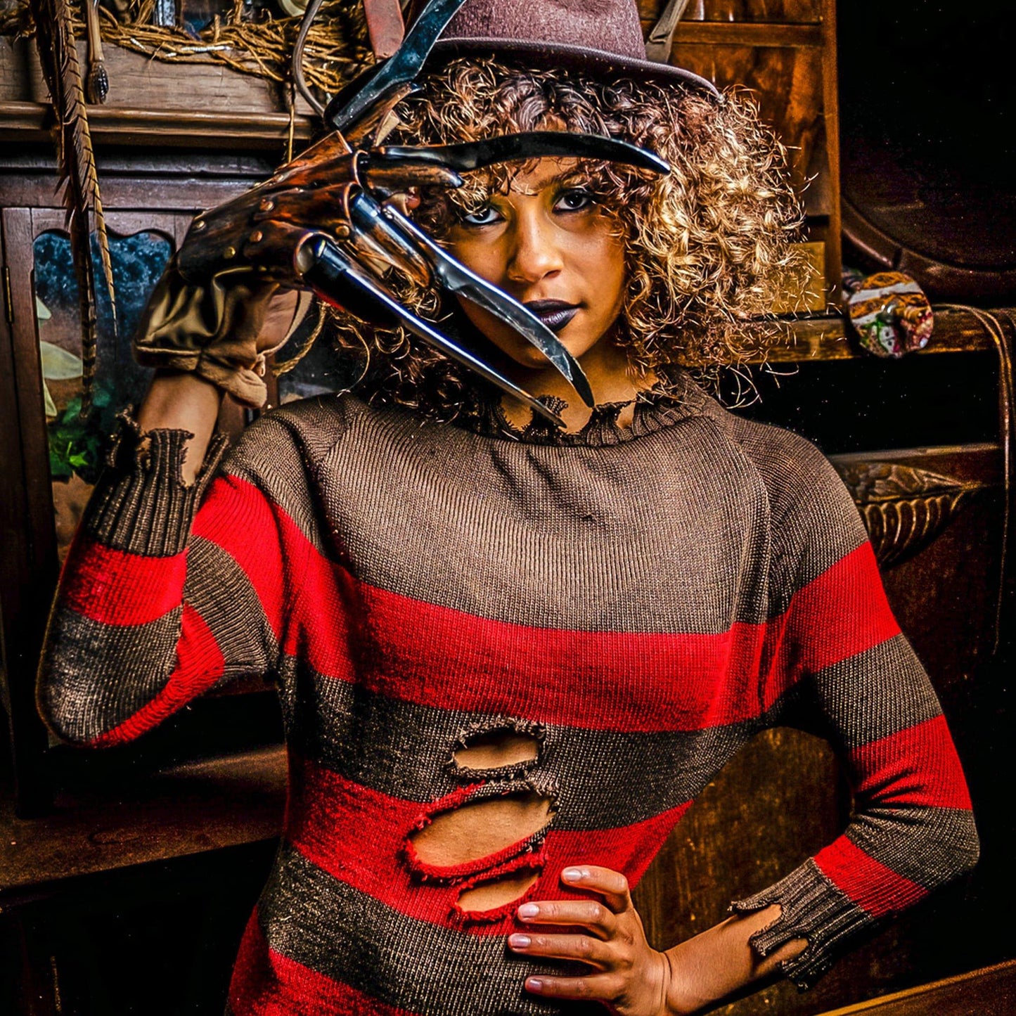 master-Women's A Nightmare on Elm Street Miss Freddy Krueger Costume-P688262
