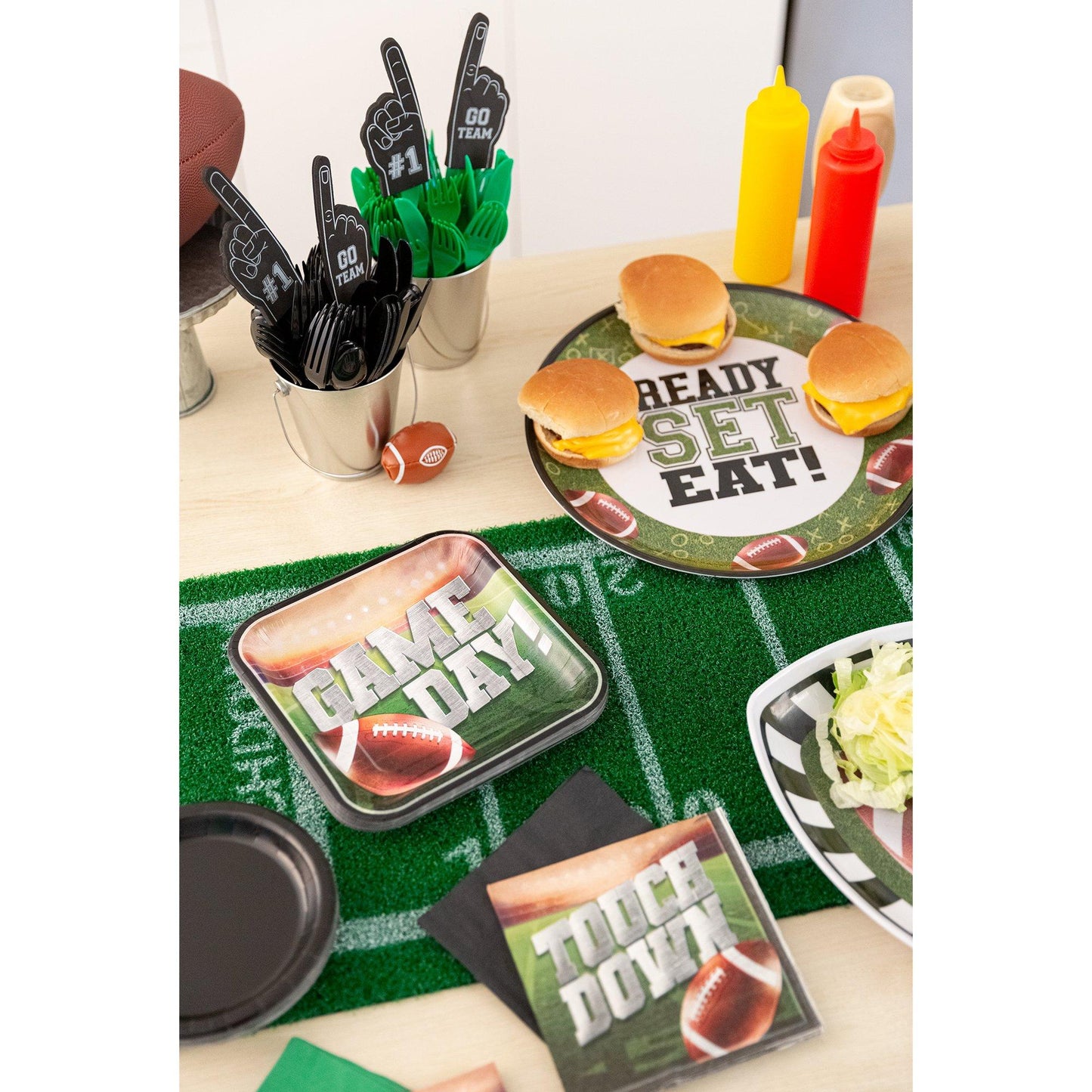 master-Go Fight Win Football Melamine Round Platter-862898
