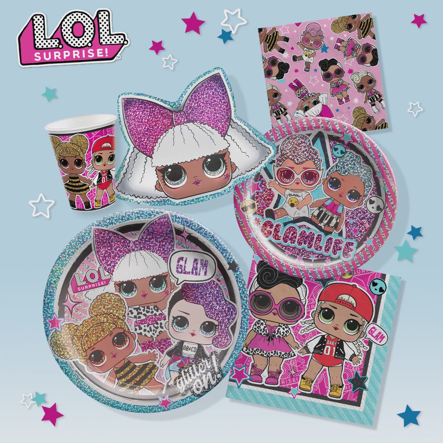Prismatic Diva-Shaped Dessert Plates, 8.8in, 8ct - L.O.L. Surprise! Together 4-Eva